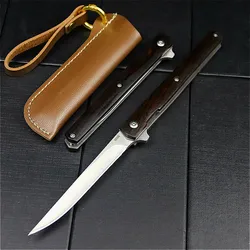 DEHONG — Couteau de Chasse Tranchant Multifonctionnel A/B M390, Marque Haut de Gamme, Lame de Poche Tactique, Pliante et Portable, avec Étui, pour l'Extérieur 