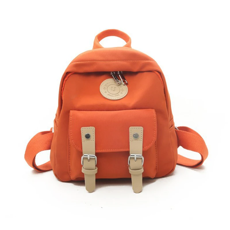 Оранжевый Fashion Women Backpack New High Quality Zipper Female Backpacks Small Teenage School Bag Double Belt Mini Shoulder Bags - Цвет: Оранжевый