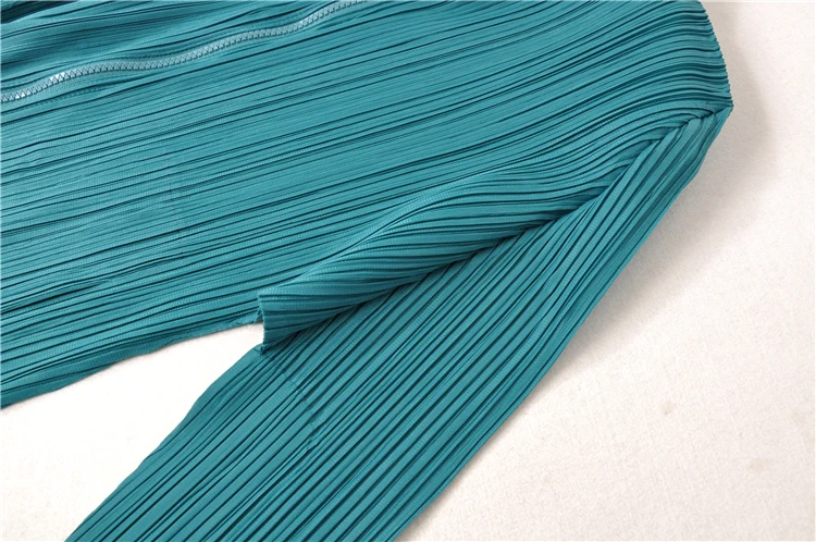 Горячая Miyake fold v-образным вырезом культивировать свою мораль шоу складной молнии модное пальто