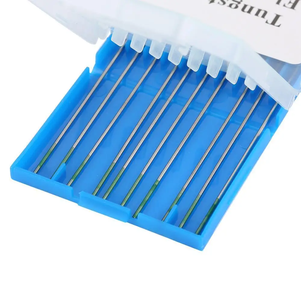DaMohony 10Pcs Pure Tungsten Electrode Green Tip for Argon Arc Welding Needles WP 1.0 x 150MM DaMohony 10Pcs Pure Tungsten Electrode Green Tip for Argon Arc Welding Needles WP 1.0 x 150MM