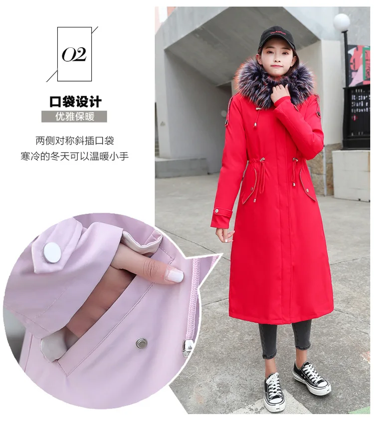 Winter New Style Thick plus Velvet Removable Shoulder over-the-Knee Long Hooded Large Fur Collar Women Coat Warm Cotton Coat