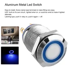 12V Metal Angel Eye LED Car Illuminated Latching 16mm Push Button Switch Metal Push Button Switch White Easy to Install 12V Metal Angel Eye LED Car Illuminated Latching 16mm Push Button Switch Metal Push Button Switch White Easy to Install