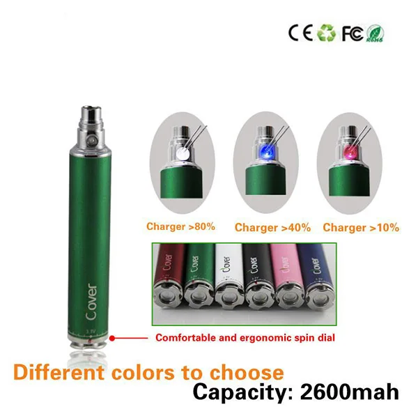 Yunkang Clover Overlord Twist батарея 3,2 v-3,8 v батарея с переменным напряжением 2600mAh батарея для электронной сигареты для атомайзеров с резьбой 510