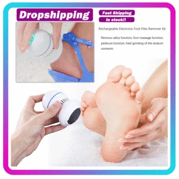 

Electric Foot File Vacuum Callus Remover Rechargeable Foot Files Clean Tools Feet Care for Hard Cracked SkinWith 2 Grinding Head