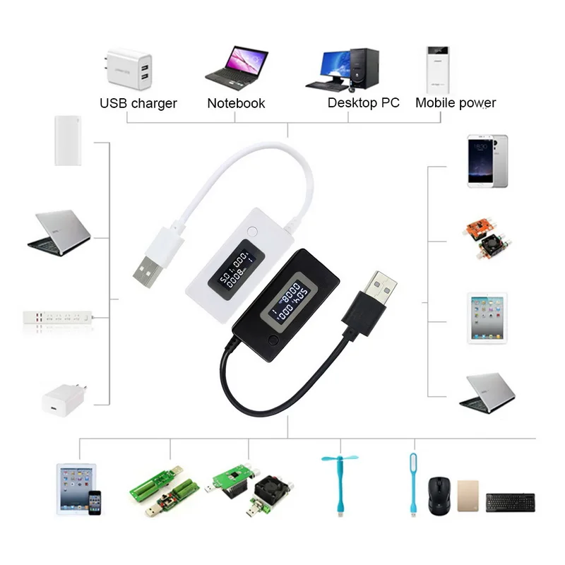 1 шт. измеритель напряжения тока ЖК-дисплей USB ток напряжение доктор зарядное устройство Емкость напряжение тока монитор мобильного питания зарядное устройство детектор