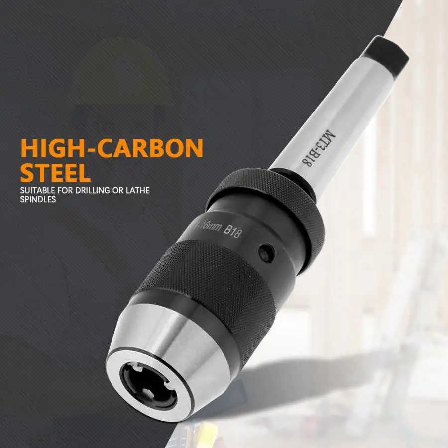 

1-16mm Capacity 45# Steel Self Tighten Keyless Lathe Drill Chuck with MT3-B18 Taper Arbor Chuck Part Domestic Delivery