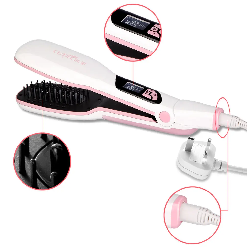 

NEW 110W Magic Steam Straight Hair Comb Steam Conditioner With Water Tank 14 Mini Vent Holes Adjustable Temperature Healthier