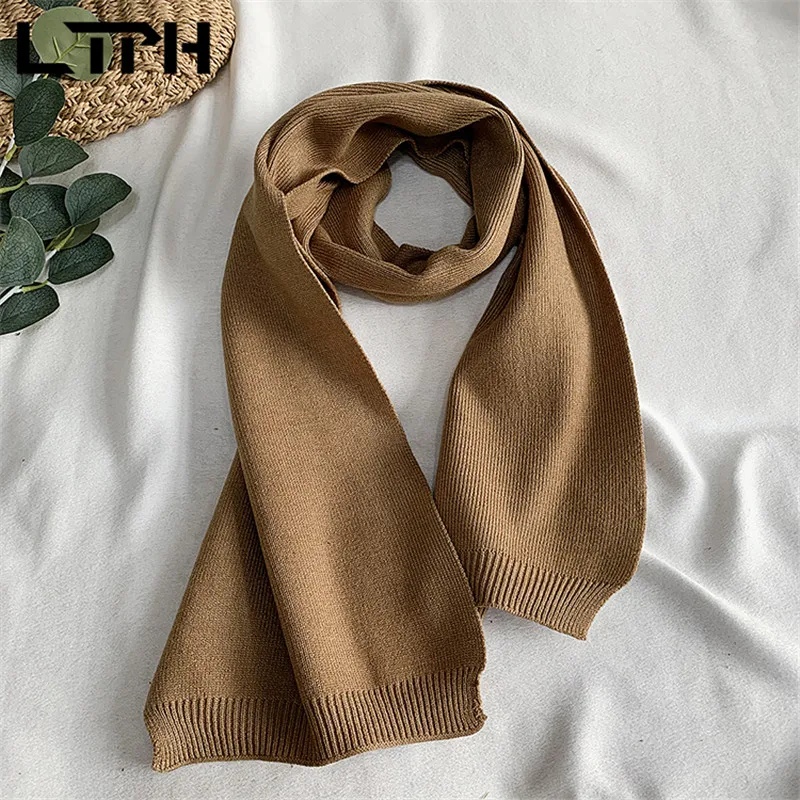 

LTPH simple All-match solid color rectangular knitted Scarves warm autumn and winter multicolor matching fashionable women scarf