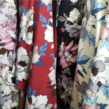 

Floral Print Impervious Fabric Fresh Holiday Skirt Ribbon Scarf Dungaree Dress Shirt Silk Scarf Drape Soft Fabric