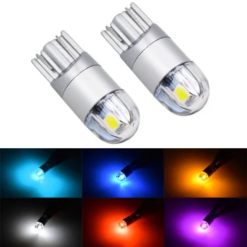 

2pcs LED T10 W5W Bulbs 2SMD 3030 168 194 led car Reading lamps Clearance Lights 12V t10 led White Amber Crystal Blue Red green