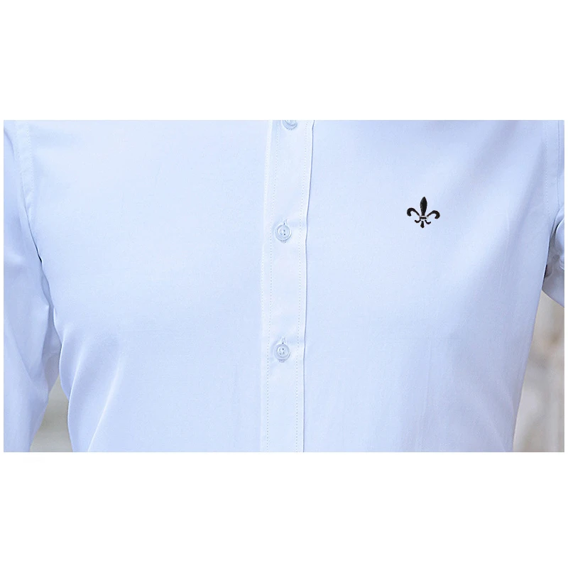 Плюс размер 8XL вышивка мода Blusa Camisa Social Masculina Dudalina с длинным рукавом Slim Fit рубашка мужская одежда с цветочным принтом белый мужской