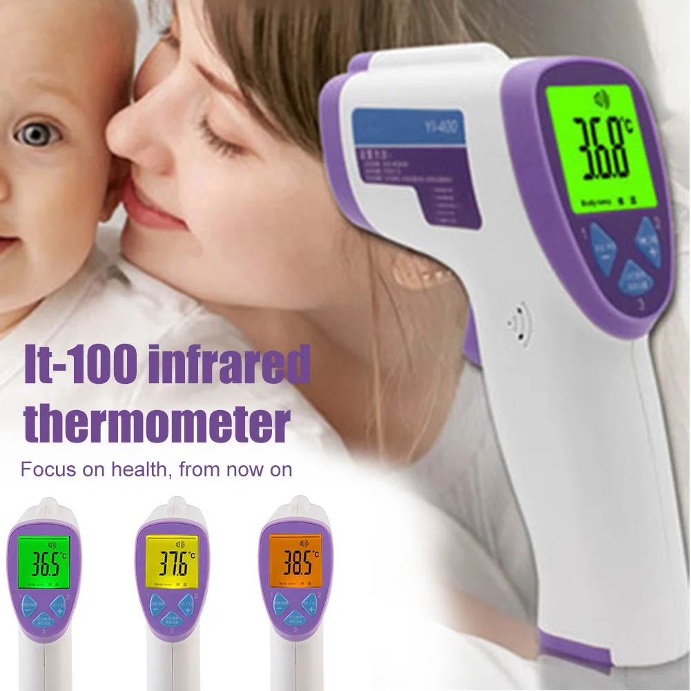 

In Stock Digital Thermometer Infrared Baby Adult Forehead Non-contact Infrared Thermometer LCD Backlight Handheld 0.5 Seconds