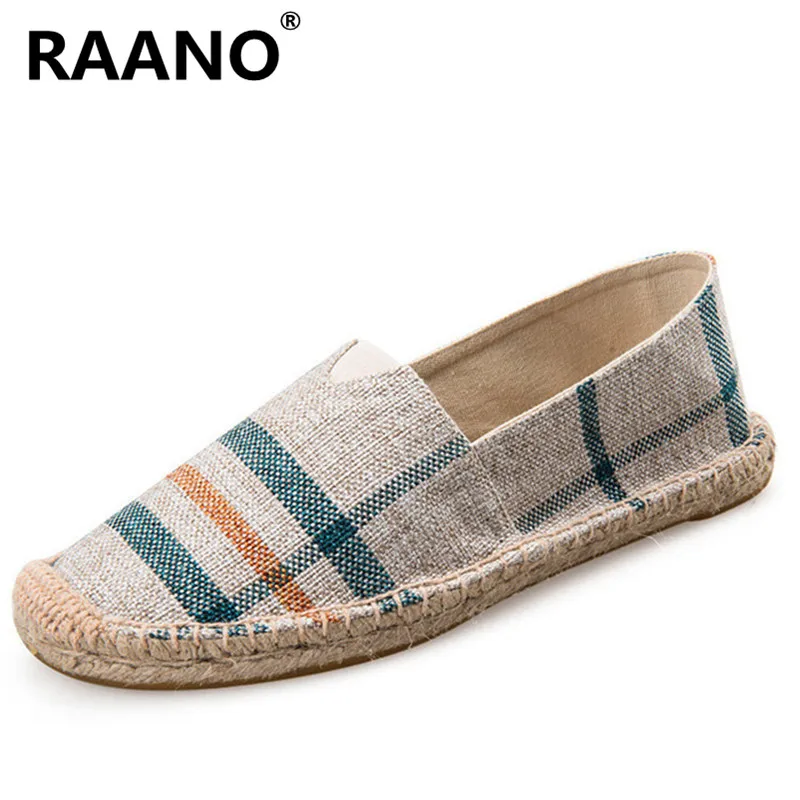 Mens Espadrilles Men Patchwork Slip On Summer Shoes Loafers 2019 Breathable Canvas Fashion Jute Wrapped Size 36-44 | Обувь