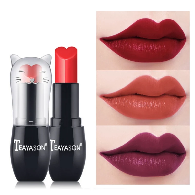 Smooth Temptation LIP Lipstick Matte Waterproof Velvet Lip Stick 12 Colors Sexy Red Brown Pigments Makeup 3