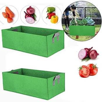 

Fabric Raised Garden Bed Rectangle Breathable Planting Container Grow Bag Planting bucket flowers and seedlings bag #j4s