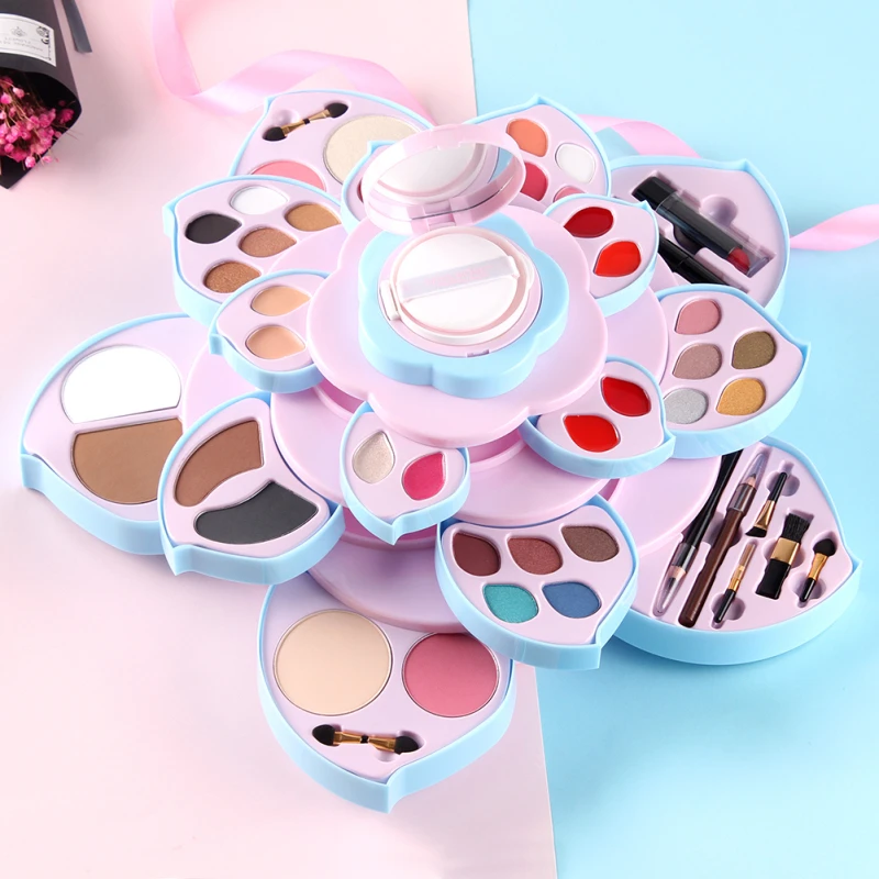 

Magical Rotating Plum Makeup Palette Professional Makeup Tools Set Eye Shadow Lip Gloss Lipstick Eyebrow Powder Blush Best Gift