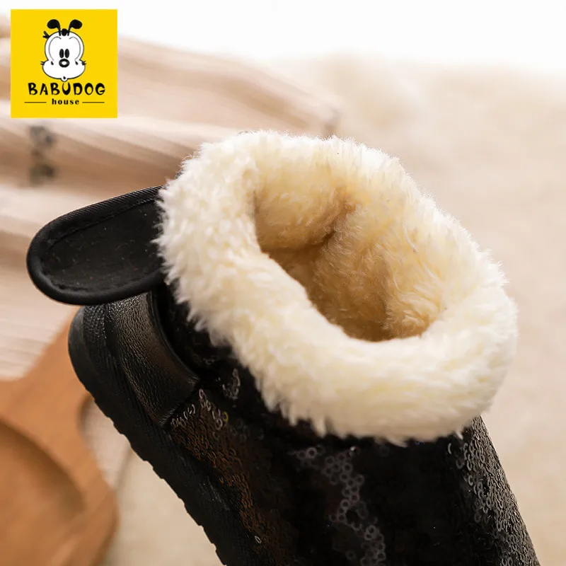 

Girls Shoe2018 New Style Children BOY Kids Children Brushed And Thick Snow Boots GIRL'S Bright