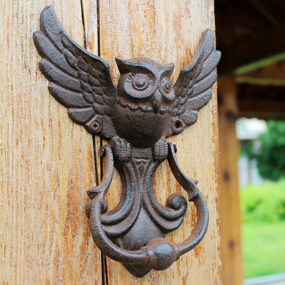 

Cast Iron Shed Easy Install Durable Screw Fasten Decoration Vintage Cafe Removable Home Pull Door Handle Sturdy Owl Shape