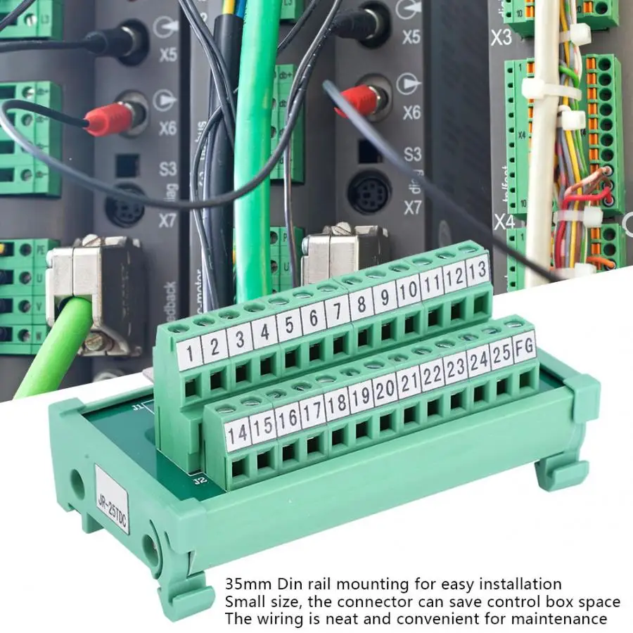Кабельная Клеммная колодка соединитель модуля PLC DB25P 35 мм DIN рейка электрические