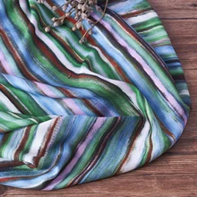 Высокое качество Tencel сырой шелк льняная ткань абстрактная линия Акварельная печать материал модное платье-рубашка ткани