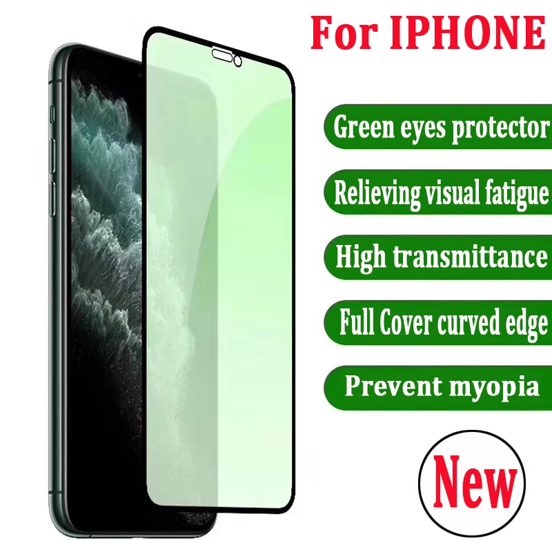 Sinzean 50 шт. для iPhone 11 Pro Max/678 Plus/XR/XS полный клей изогнутый край зеленые глаза защитный закаленное стекло стяжка протектор