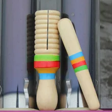 Подарок для детей музыкальный инструмент Деревянный ребенок Guiro трубка легкий с одной резьбой ударные игрушки ритм цилиндр звук Вечерние