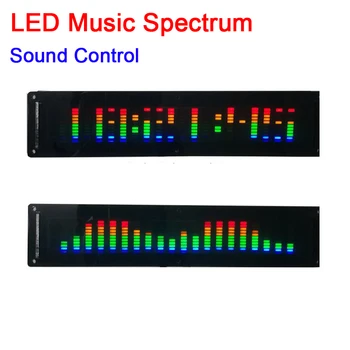 

5V 12V LED music spectrum screen display W CLOCK CAR power amplifier Audio Level Indicator rhythm VU METER sound control module