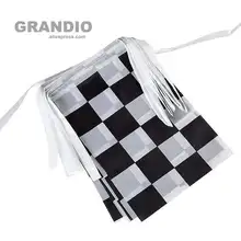 

Checkered Hanging Flags F1 Sport Auto Racing 20PCS 6M Rectangle Polyester Black White Chequered Printed Decorative Flags