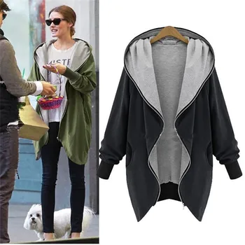 

Korean Fashion England Style Spring Autumn Loose Type Jacket Outwear Long Style Female Jacket Coat With Zipper Dropship N11