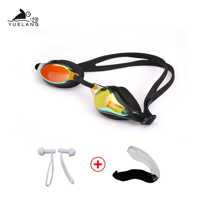 

Swimming Goggles earplugs Multicolor Professional Men Women Anti Fog Leak UV Protection Swim Eyewear Adjustable Adult Glasses