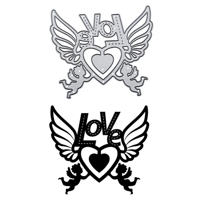 Naifumodo Angel Heart Dies Love металлические режущие штампы новые 2019 для скрапбукинга карты