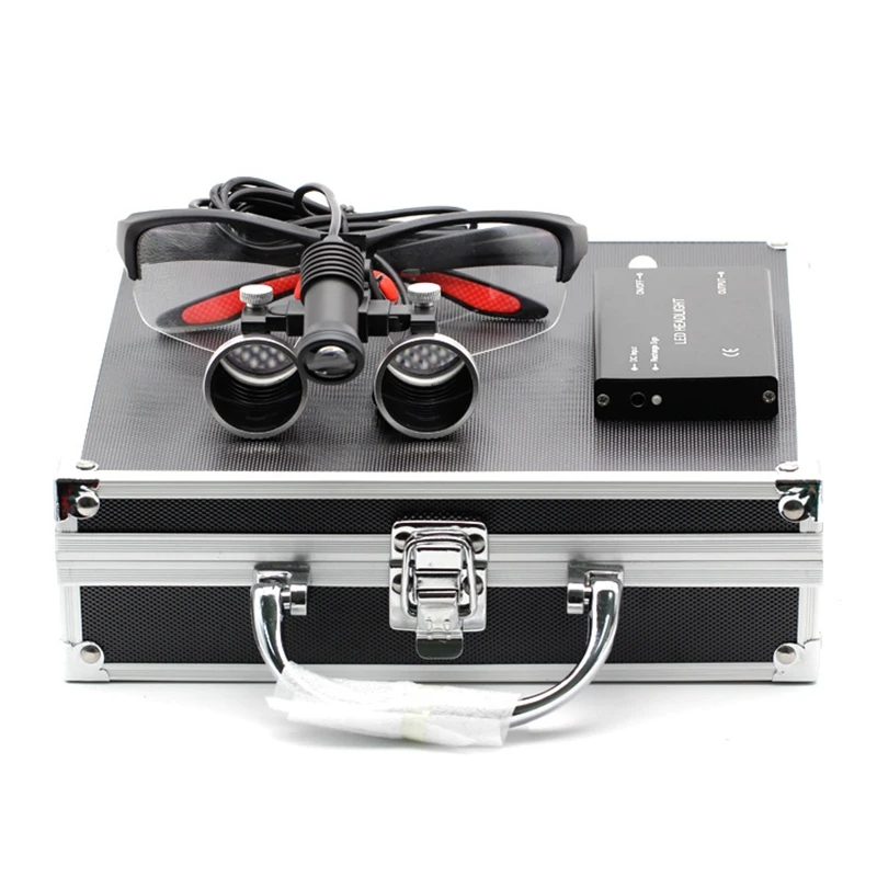 Loupe dentaire binoculaire de dentiste 2.5X/3.5X chirurgie Lupa w 5W