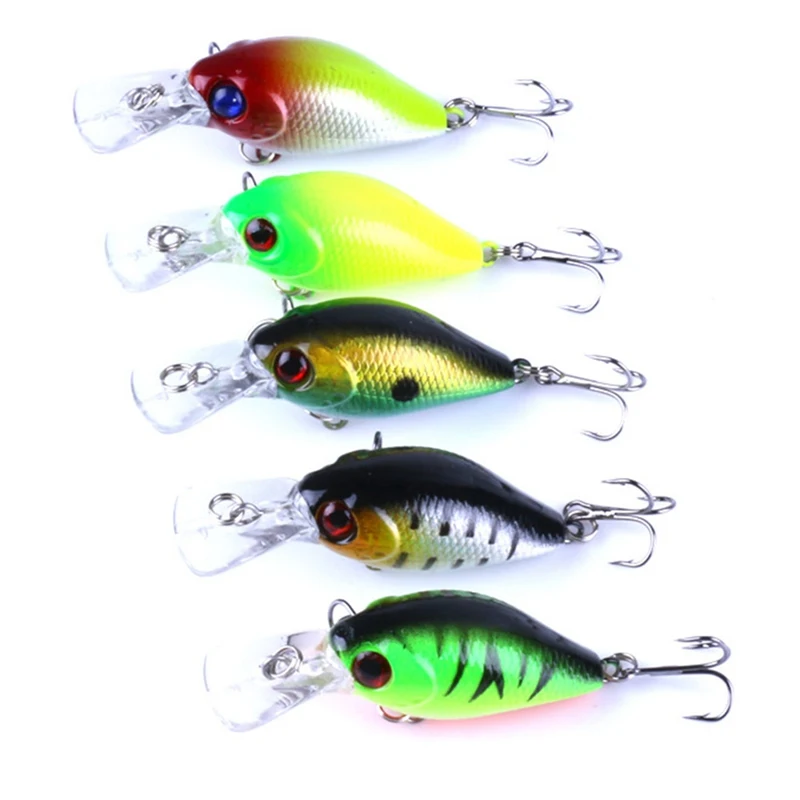 5 шт. рыболовные приманки набор Спиннер вилки Crankbait окунь лосось форель щука