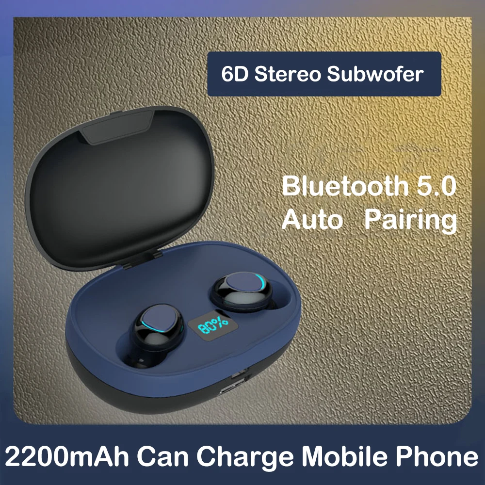 TWS Bluetooth наушники с микрофоном светодиодный дисплей Беспроводные зарядным