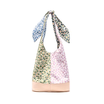 

Women Reusable Shopping Bag Eco Handbag Beach Bag Big Capacity Casual Linen Cotton Canvas Shoulder Bag Flower Print Tote Bags
