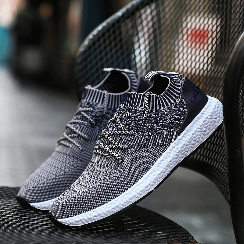 

2019 new breathable flying woven running shoes comfortable men's shoes sneakers men