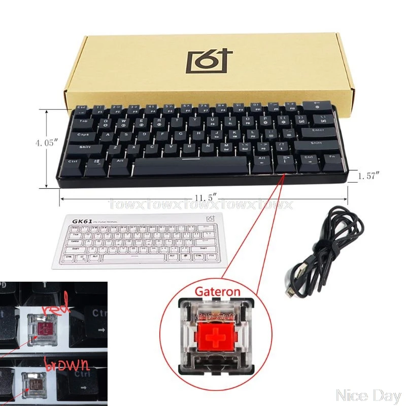 GK61 61 Ключ USB проводной светодиодный с подсветкой Axis игровая механическая клавиатура для рабочего стола Jy17 19 Прямая поставка|Клавиатуры| | АлиЭкспресс