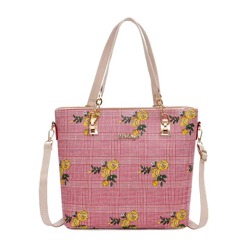 

2019 New Style Fashion Hand Shoulder WOMEN'S Bag Versatile Elegant Printed Different Size Bags Five Pieces Set