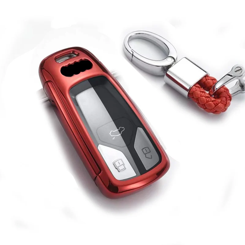 

Car Key Case Cover Protector Protection Accessories Fob TPU For Audi A4L A4 B9 Q5 Q7 TT TTS TFSI 2016 2017 NEW 2019 A5 S5 8S