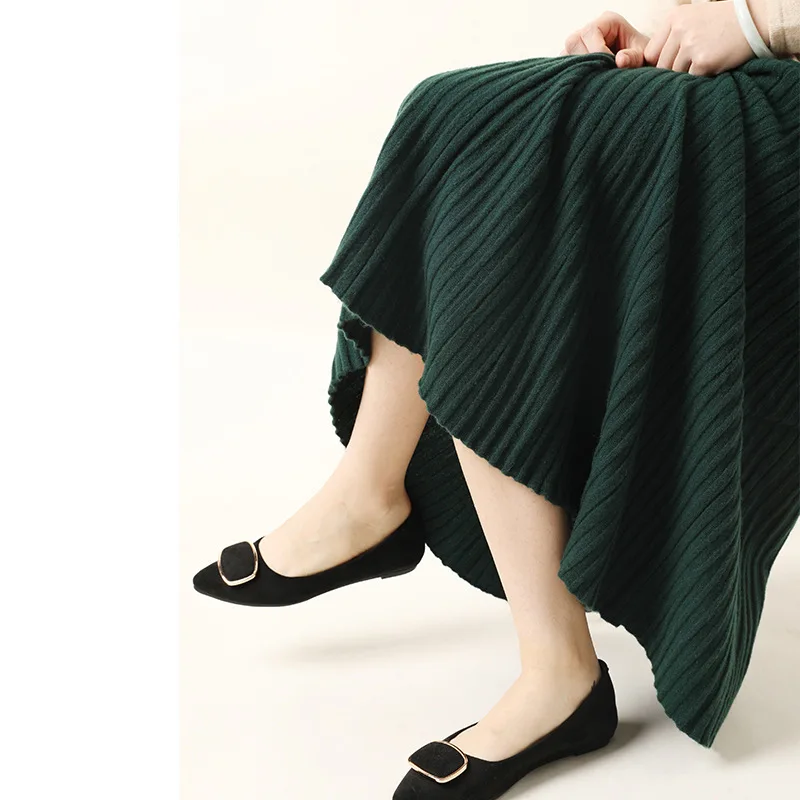 100%Pure Cashmere Skirt Women Autumn Winter Mid-Length High-Waist Cashmere Skirt Thick A-Line Knit Base Skirt   Half-Length 2021 база c полусферой manfrotto mbaseprovr vr aluminium base w half ball