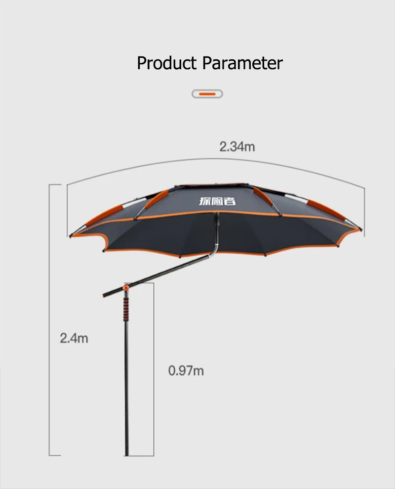 Fishing Umbrella Camping Outdoor Double-Layer Fold Sun Protection Anti UV Sunshade Waterproof Awning Rain Umbrella
