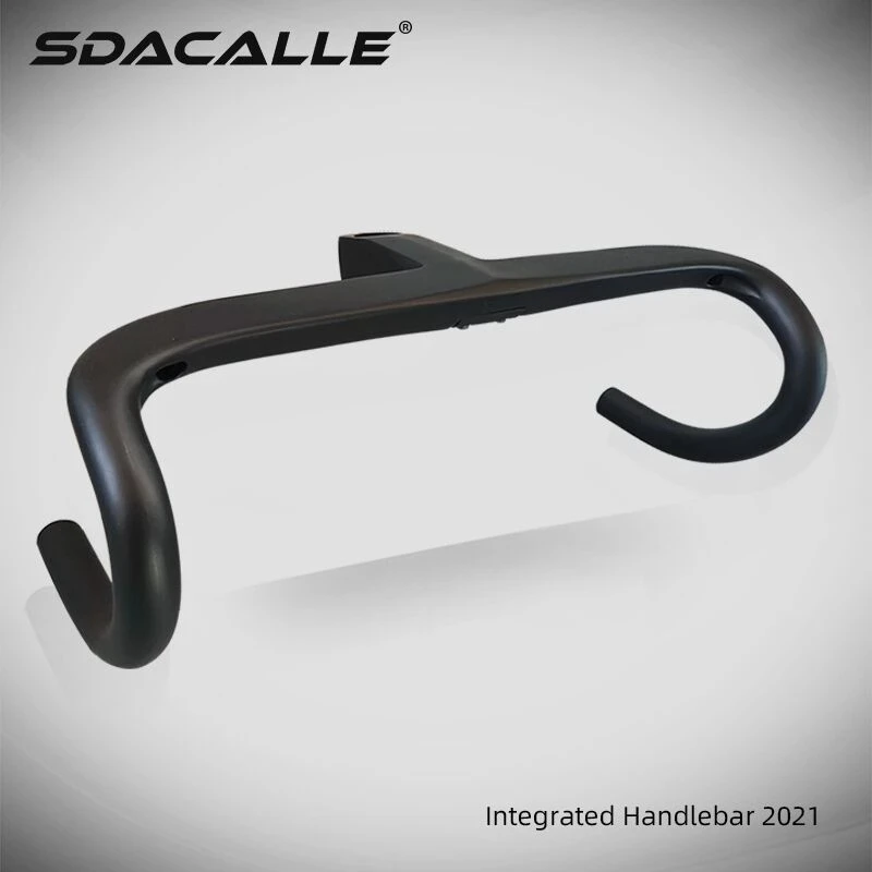 New ALANERA Full Black Carbon Road Bike Intergrated Handlebar For 28.6mm Fork Steer With Headset Spacers And Computer Mount