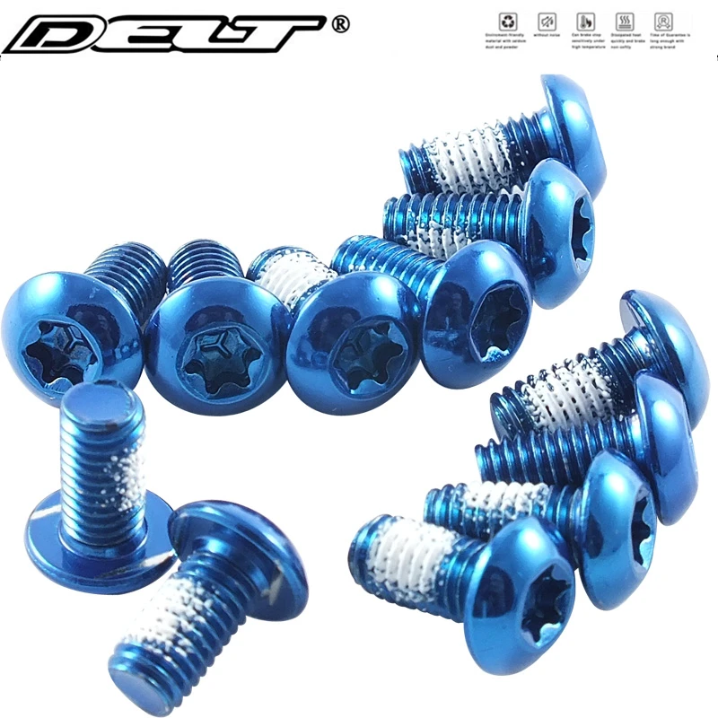 12 Pcs M5x10MM Road MTB Mountain Downhill Bicycle Bike Disc Brake Rotors Screws Bolt Nut Torx T25 Part Blue Accessories | Спорт и