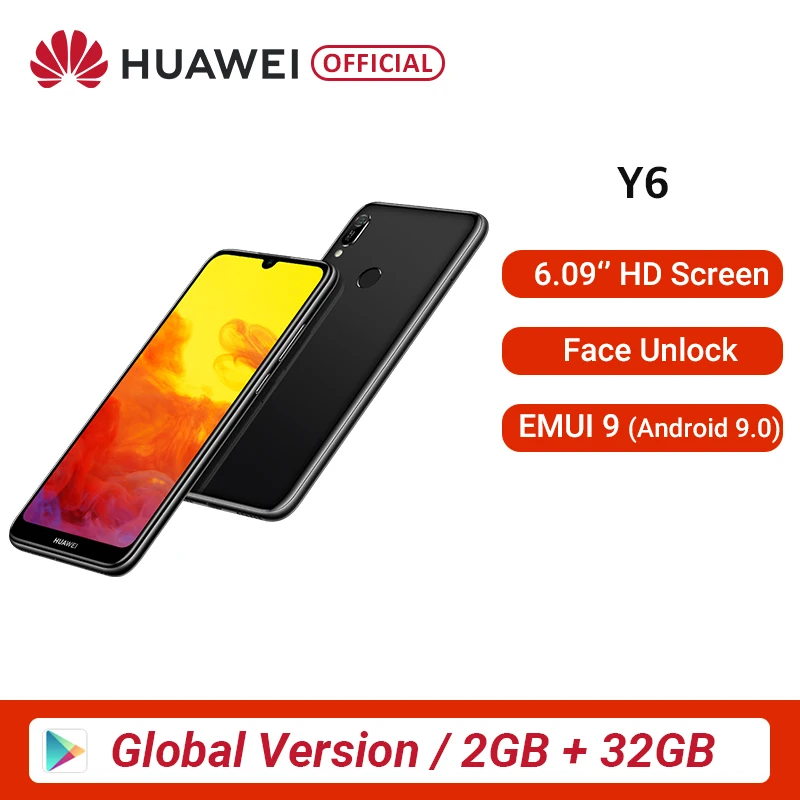 Глобальная версия HUAWEI Y6 2019 смартфон 6 09 &quotMT6761 четырехъядерный 13 МП F/1 8 апертура