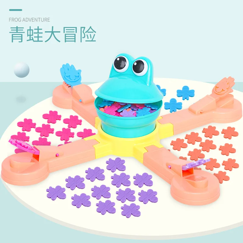 

Children'S Educational Feeding Frog Big Adventure Toy Multi-seat Interactive Frogs Eat Bees Athletic Tabletop Game