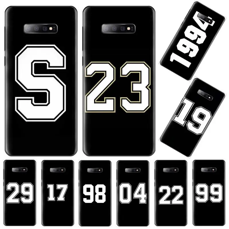 

Football Lucky number And letter Phone Case For Samsung galaxy S 7 8 9 10 20 edge A 6 10 20 30 50 51 70 note 10 plus