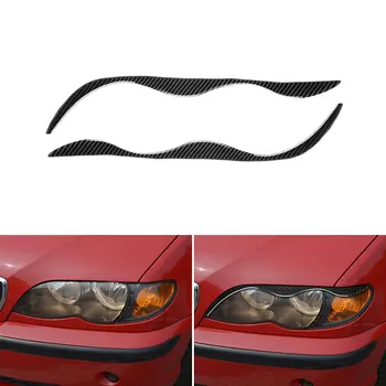 

Car Styling Real Carbon Fiber Front Headlight Eyebrows Cover Frame Trim For BMW 3 series E46 1998 - 2001 2002 2003 2004 2005