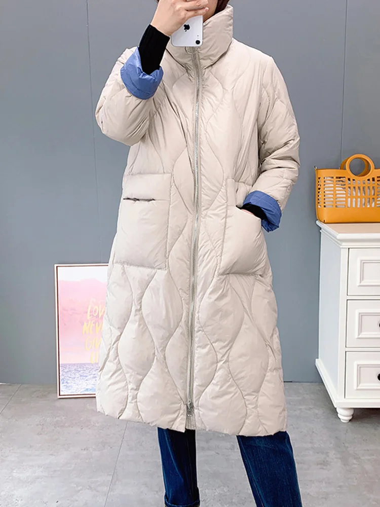 Fitaylor Winter White Duck Down Long Jacket Women