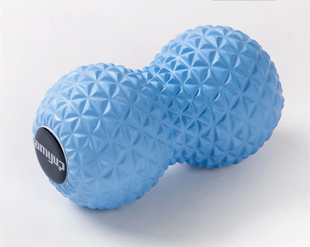 Fitness Peanut Massage Ball Roller Double Lacrosse Ball Deep Tissue Foam Massager for Hand, feet, Back, Muscle Relaxation - Цвет: Синий