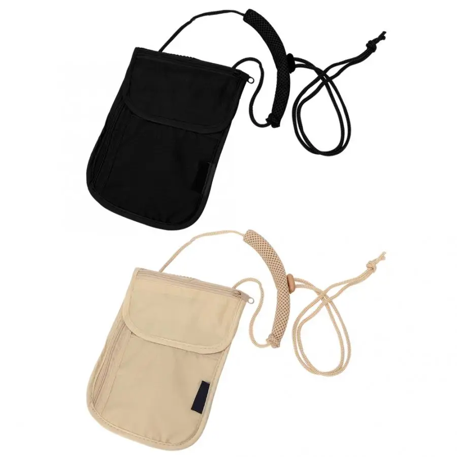 Portable Hanging Storage Bag Outdoor Travel Passport Anti-Theft Storage Hanging Wallet Neck Bag Travel Storage Bag
